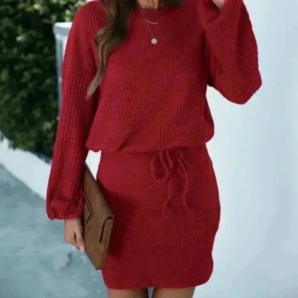 Cozy Knit Long Sleeve Mini Dress - Picture 2 of 3